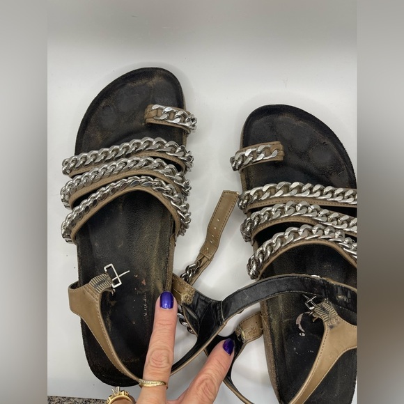 Sam Edelman Circus Gladiator Cork Chain Strappy Sandals Boho Womens 9 Open Toe - Picture 7 of 9